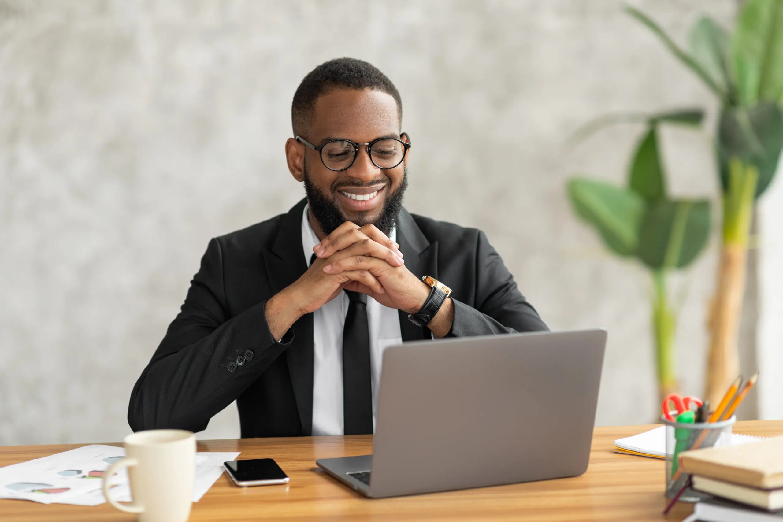 sales professional on computer