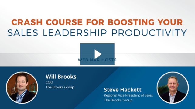 Crash Course for Boosting Your Sales Leadership Productivity | The Brooks Group 